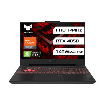 Asus TUF A15 FA577NUR-LP082W Gaming Laptop (R7-7735HS / RTX4050- 6GB / 16GB DDR5 (2 x 8GB)/ 512GB SSD (Gen4) / 15.6 FHD-144hz (SRGB 100%) / Backlit KB- 1 zone RGB / 90Whr/ WIN 11)